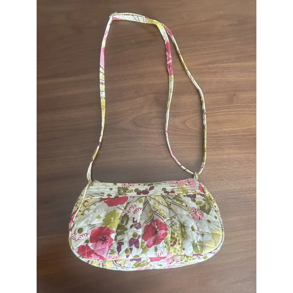 Vera Bradley Floral Quilted Small Crossbody Bag Adjustable Strap Zip Multicolor